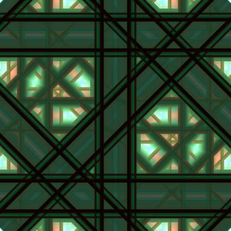 Modern green abstract background with geometric figure elements in retro themed for posters, banners and website landing pages.の写真素材