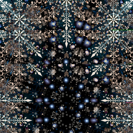 Tribal indian flower ethnic seamless design. Festive colorful mandala pattern ornamentの写真素材