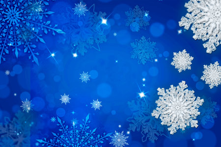 Christmas abstract bokeh background with snow flakes.の写真素材