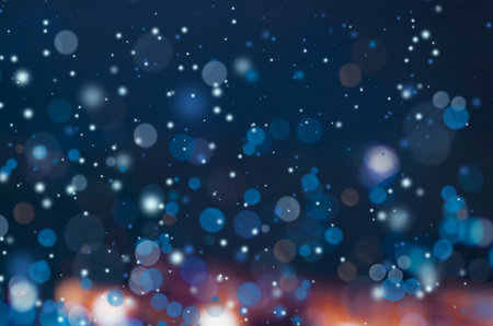 background of abstract glitter lights. blue, gold and white. focusedの写真素材