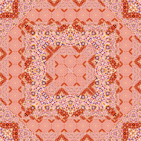 Seamless pink pattern of mandala. Oriental ornament. Template for carpet, shawl, wallpaper, embroidery.の写真素材