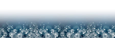 Wide panoramic background with beautiful snowflakes with a white background.の写真素材