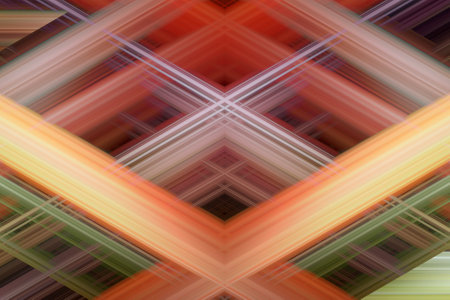 Abstract background of multi-colored lines, 3d effect.の写真素材