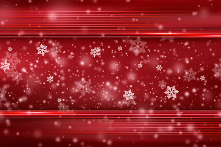 Beautiful snowflakes on a red background. Abstract christmas background for design, web.の写真素材