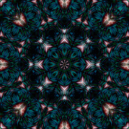 Abstract kaleidoscope background. Beautiful kaleidoscope seamless pattern. Multicolor mosaic texture. Seamless kaleidoscope texture. Unique kaleidoscope design.の写真素材