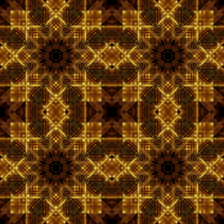 Vintage geometric seamless pattern. abstract texture with small shapes. Yellow mustard color. Ethnic folk style ornament. Simple minimal retro background. Repeat design for wallpaperの写真素材