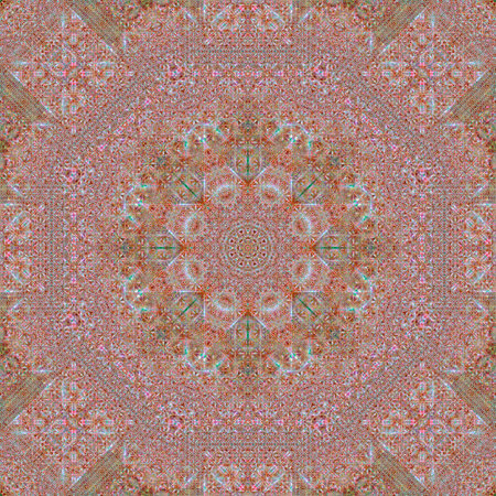 Kaleidoscope ornament. pink color circle shape creative ornament abstract art background.の写真素材