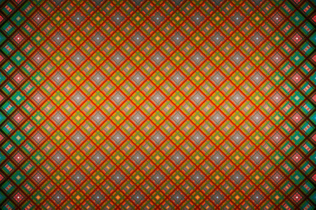 Abstract background with multi-colored intersecting diagonal lines. Diamond shaped pattern.の写真素材