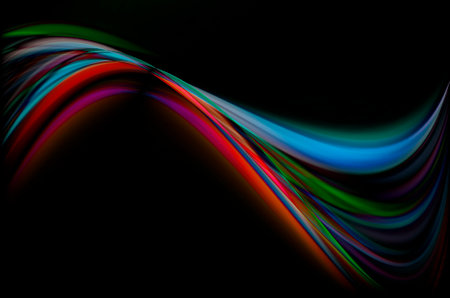 Modern colorful flow poster. Wave Liquid shape in black color background. Art design for your design project.の写真素材