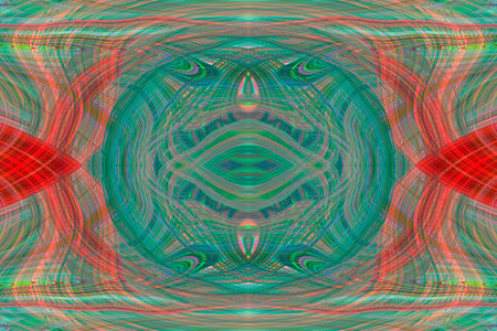 Red turquoise abstract background. Dynamic shapes composition.の写真素材
