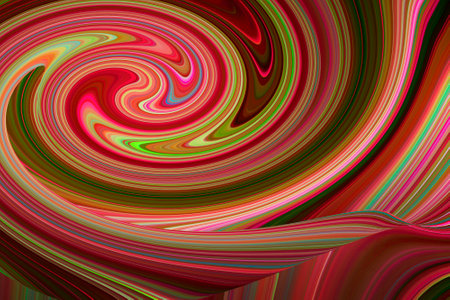 abstract background with red, green and pink waves, artistic covers design, colorful texture, modern backgrounds.Trendy pattern, graphic geometric brochure.の写真素材