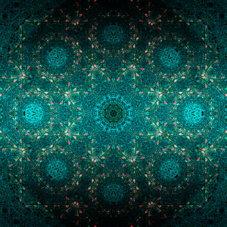 abstract background with turquoise floral pattern, artistic covers design, colorful texture, modern backgrounds.Trendy pattern, graphic geometric brochure.の写真素材
