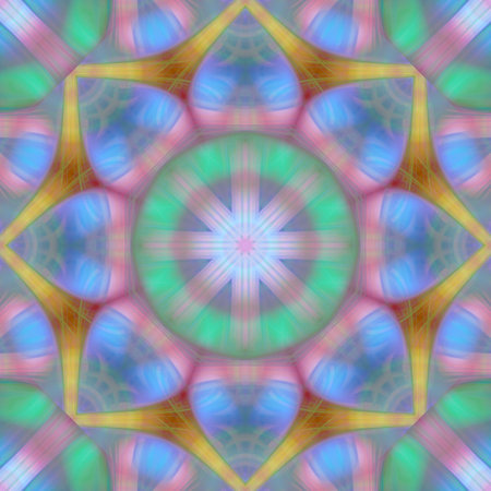 Seamless background pattern, Abstract symmetrical pattern with symmetrical elementsの写真素材
