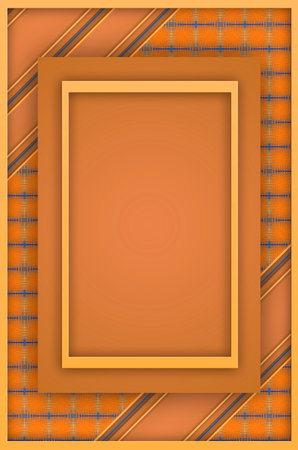 Geometric orange background with frame and place for text.の写真素材