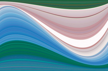 Multicolor wavy lines. Abstract simple background for design.の写真素材