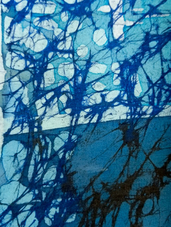Abstract pattern on fabric texture. Fragment of canvas, abstract background.の写真素材