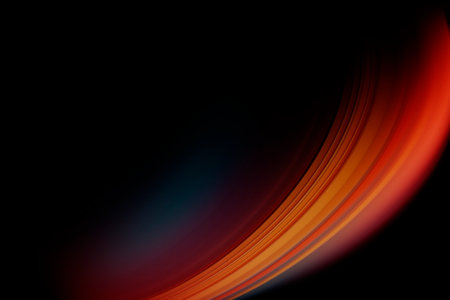 Bright orange wave on a dark background. Abstract background for design, web. Place for text, copyspace.の写真素材