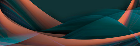 Abstract panoramic background with colorful waves.の写真素材