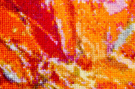 Abstract Embroidered Geometric Pattern. Modern Cross Stitch. Can be used for web design, art print,...