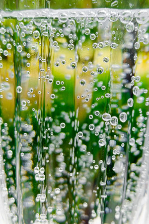 water bubbles in macro wallpaper. Vertical photo.の写真素材