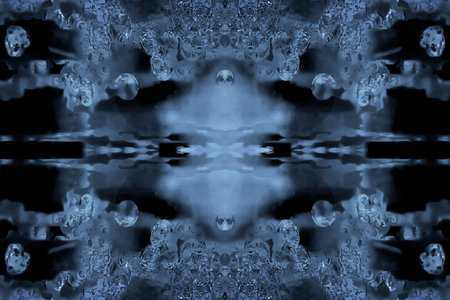 Abstract dark blue symmetrical background for design, web.