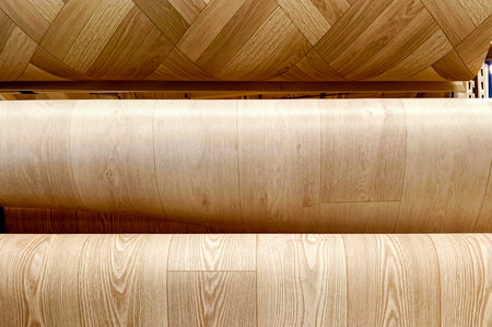 Types of linoleum of different thicknessesの写真素材