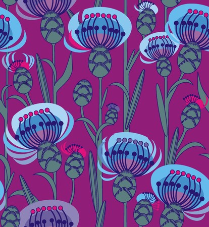 Thistle with leaves and stems.のイラスト素材