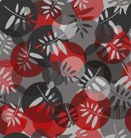 Abstract texture of spirals and leaf silhouetteのイラスト素材