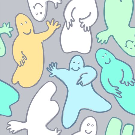Fun dancing ghostsのイラスト素材