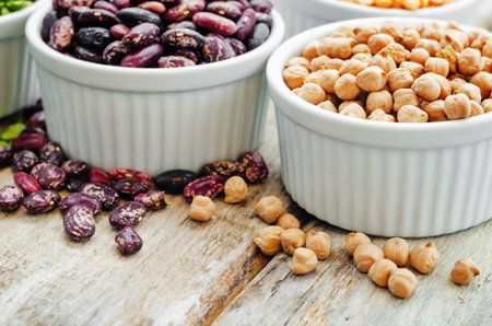 bean. green and yellow peas, colored beans, chickpeas, green and red lentils. the toning. selective...