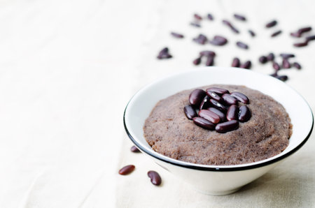 red bean sweet paste on a white background.