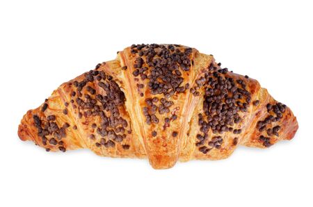 Chocolate croissants with chocolate sprinkles isolated. toning. selective focusの写真素材