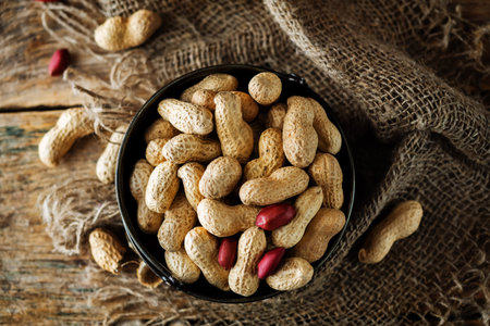 Peanuts in a bowl. toning. selective focus