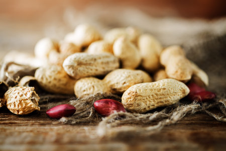 Peanuts in a bowl. toning. selective focus