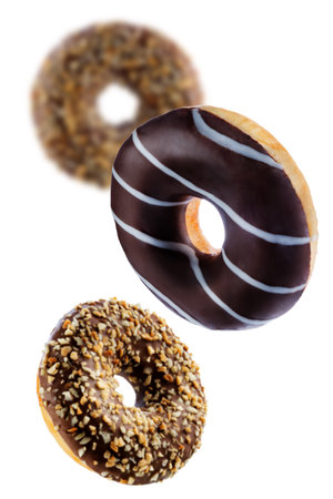 Donut on a white isolated background. toning. selective focusの写真素材