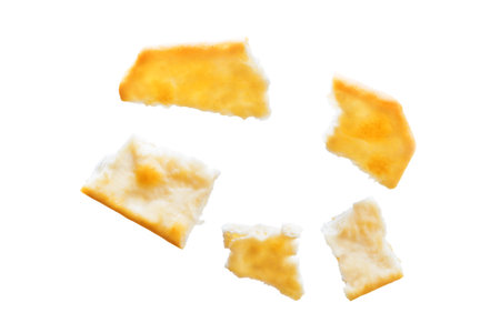 graham cracker with salt on a white isolated background. toning. selective focusの写真素材