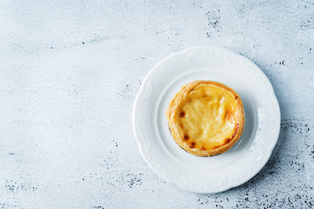 Portuguese custard pies, Pastel de Nata or Pastel de Belem. Traditional portuguese pastry