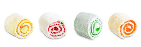 Turkish delight, Oriental sweetness on a white isolated background. toning. selective focusの写真素材