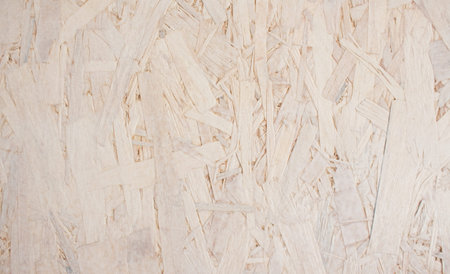  Rustic white natural background, pressed plywood in white impregnation. Top view, flatlay.