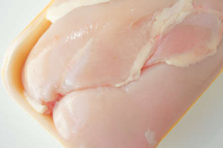 Chicken lean meat, no fat close-up. Chicken production without antibiotics.の写真素材