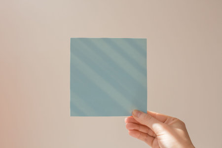 Layout for the inscription. Blank blue and pink card on bright background. Modern trending ad...