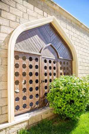 wooden doors in east styleの写真素材