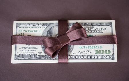 money: a few dollars on the tableの写真素材