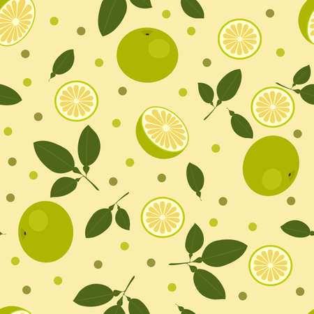 Square seamless pattern with citrus fruits. Pomelo fruits and leaves. vector pattern. Can be used for wallpaper, background, gift wrapping, fabric design and moreのイラスト素材