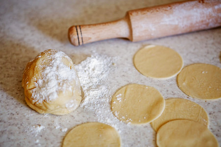 Preparation of dough for ravioli, dumplings, gedza