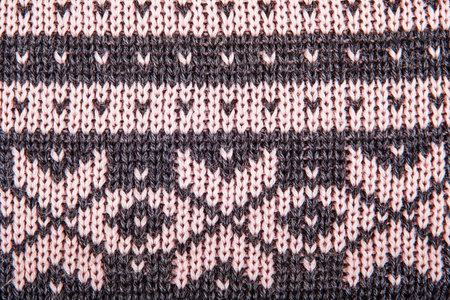 Real knitted fabric pink and gray textured background