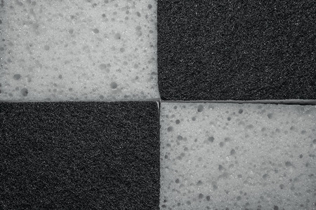 household cleaning sponge for cleaning in checkerboard patternの写真素材