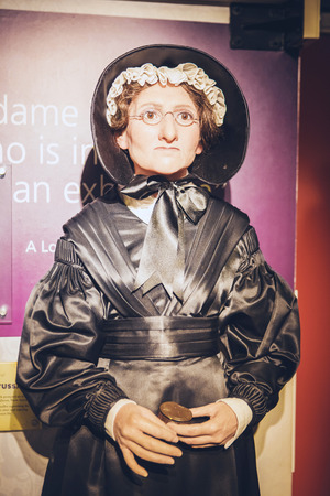 London, United Kingdom - August 24, 2017: marie tussaud in Madame Tussauds wax museum in Londonのeditorial素材