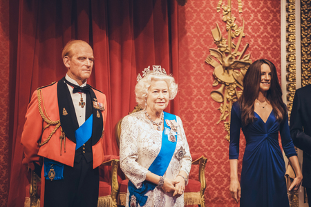 London, United Kingdom - August 24, 2017: British royal family in Madame Tussauds wax museum in Londonのeditorial素材