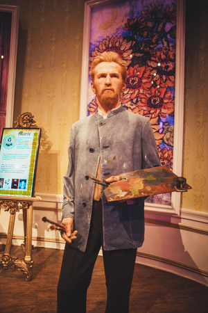 London, United Kingdom - August 24, 2017: Vincent Willem van Gogh in Madame Tussauds wax museum in Londonのeditorial素材